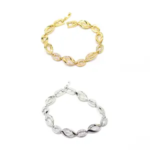 Eldwell Jewellery Gelang Rantai Permata Silver & Gold EWJ - G47