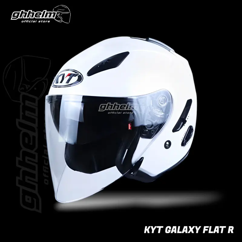 HELM KYT GALAXY FLAT R SOLID DOUBLE VISOR|HALF FACE Helmet Motorcycle 3
