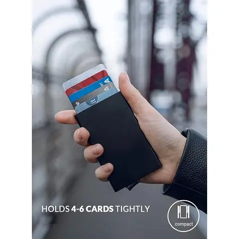 COD TRASSORY Dompet Kartu Slim Slider Aluminium Anti RFID - G883 Terbaru 5