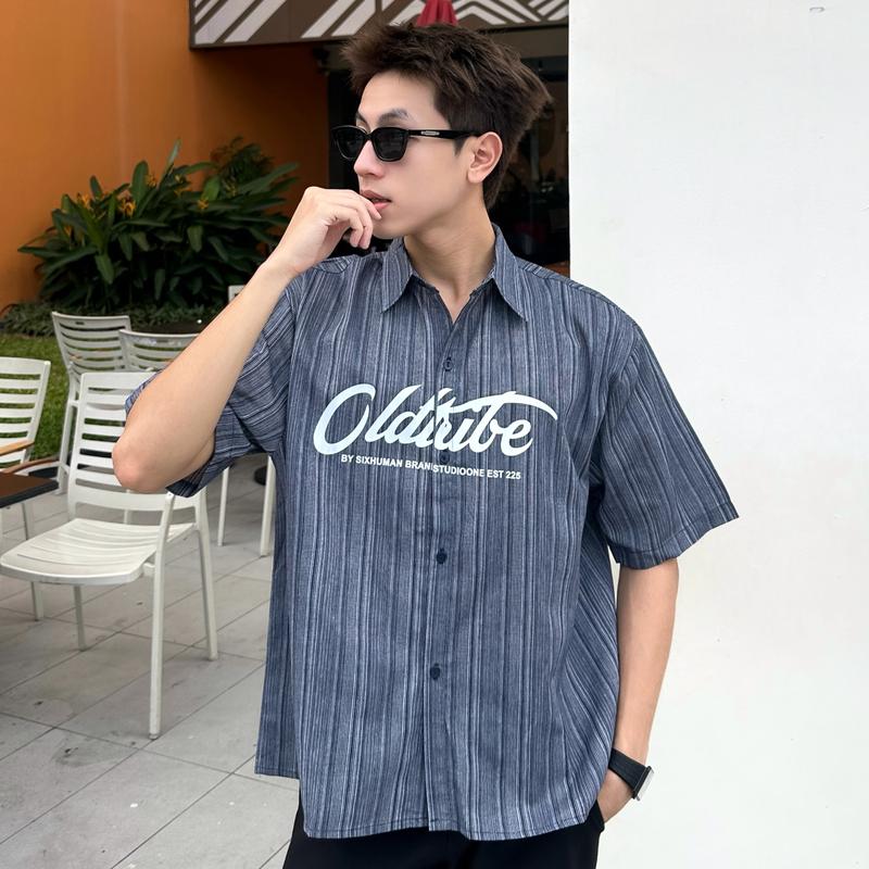 Summer Shirt-Áo sơ mi ngắn tay form boxy unisex nam nữ linen kẻ Oldtribe by SIXHUMAN HM262