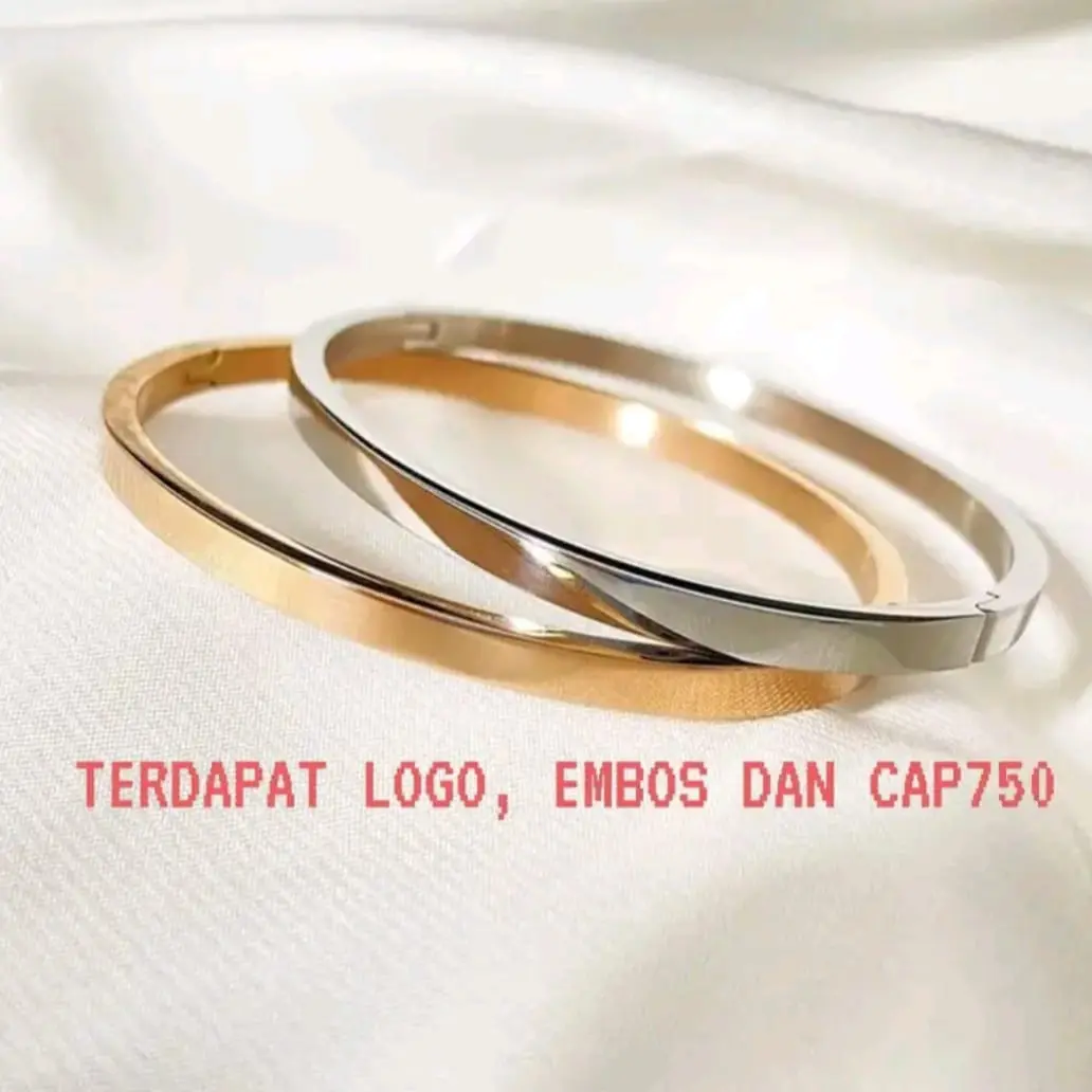 Gelang Bangle Wanita Oval Lebar 8mm Model Nagita Aksesoris Mewah Elegan Antikarat Bracelets Hadiah