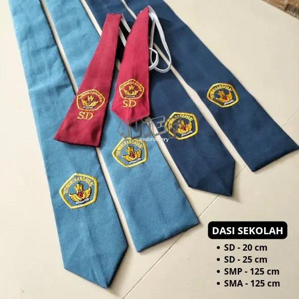 [Alief Embroidery] Dasi SD SMP SMA Laki-Laki Perempuan
