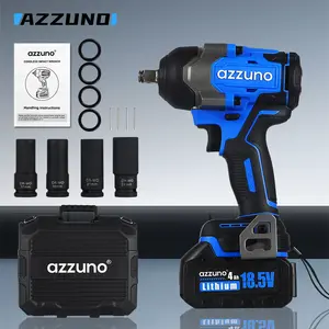 Azzuno Kunci listrik 1/2" Inci Tanpa Sikat,Mesin bor 2100N.m Pelepas Baut Mobil Set Truk Impact Wrench 1 Baterai