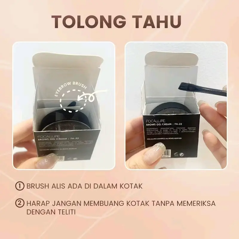 (NEW) Focallure Eyebrows Enchancer Brows Cream Gel Warna 04 Ash Brown -  Waterproof, High Pigment 5