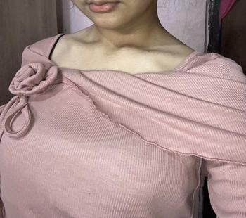 Product Review of KIYANA Cirebon Cloth - Flower Top / Long Sleeve Ribbon Coquette Knit Top / Atasan Knit Lengan Panjang Wanita Knitwear Crop Cardigan Baju Tangan Kerah from r**p 0