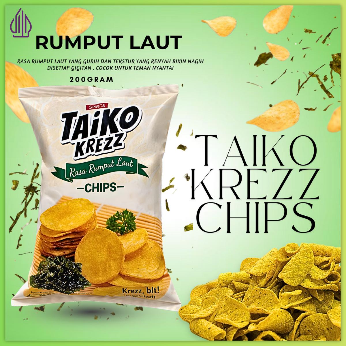 COD HALAL/Taiko Krezz Chips/Keripik Kentang/Cemilan/Promo Murah/Rasa Daging Sapi/Rasa Rumput Laut/Keripik/chips/renyah dan lezat/bahan baku berkualitas/Crispy Chips/Potato/Snack/Kripik
