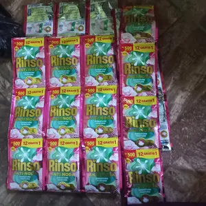 52Pcs Rinso Cair Deterjen Cair Anti Noda kemasan 500an isi 20ml Murah COD Detergent Baby Laundry