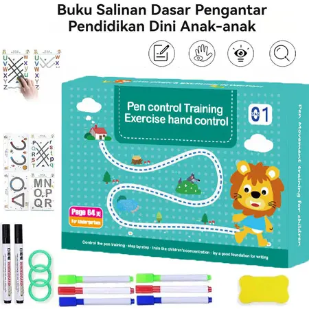 Magical Tracing Workbook ReusableDot To Dot Wipe And Clean Book Dapat Dihapus Mainan Edukasi Menggambar Latihan Menulis Titik Ke Titik Berpikir Reusable Magic Workbook Buku Edukasi Anak Belajar Activity Book 1