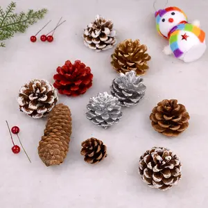 Pinus Gold Silver Red Natural (isi 9pc uk.4cm) Hiasan Pohon Natal Ornamen Gantungan Dekorasi Merry Christmas PINE