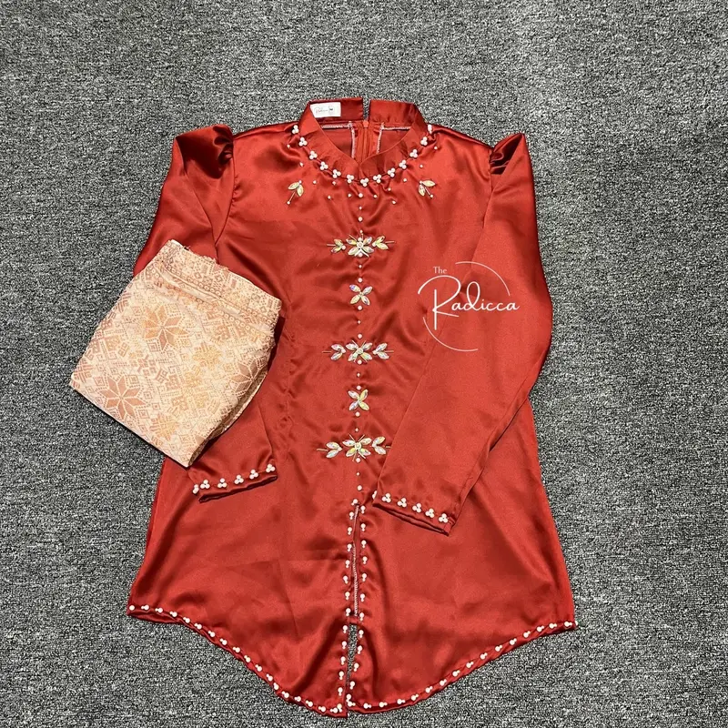 Alana One Set Baju Kurung Melayu Rok Songket dan Satin Ofc The Radicca 4