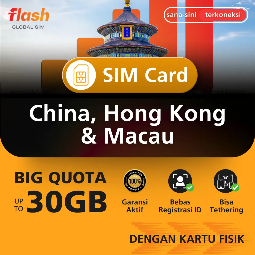 Flash SIM Card China Hong Kong Macau Big Quota (Simcard Cina, Simcard Hongkong, Simcard Macao)