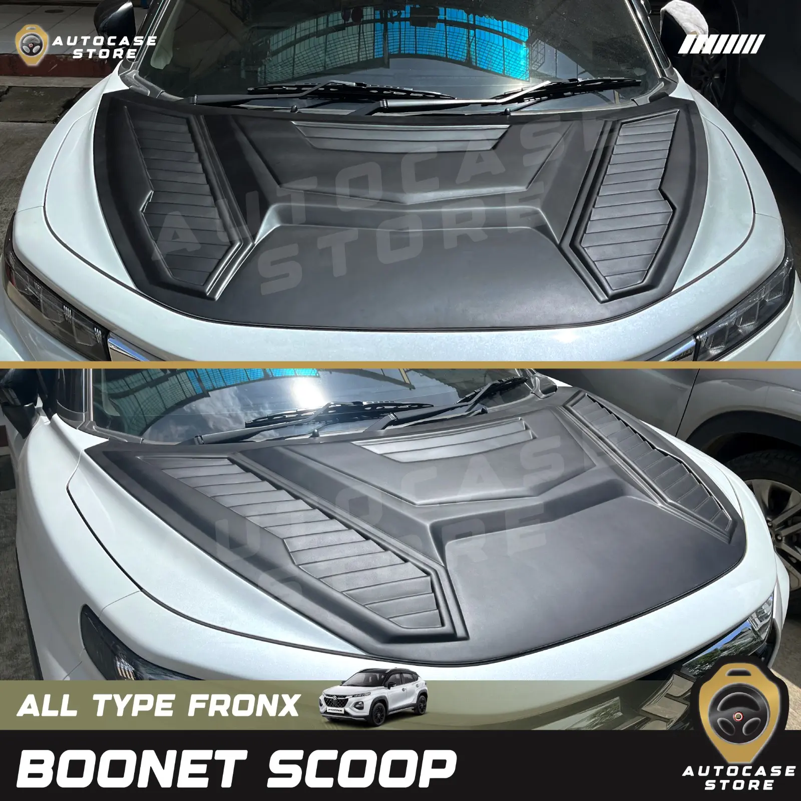BONNET SCOOP KAP MESIN ALL NEW FRONX 2025 UP HITAM AKSESORIS MOBIL PNP