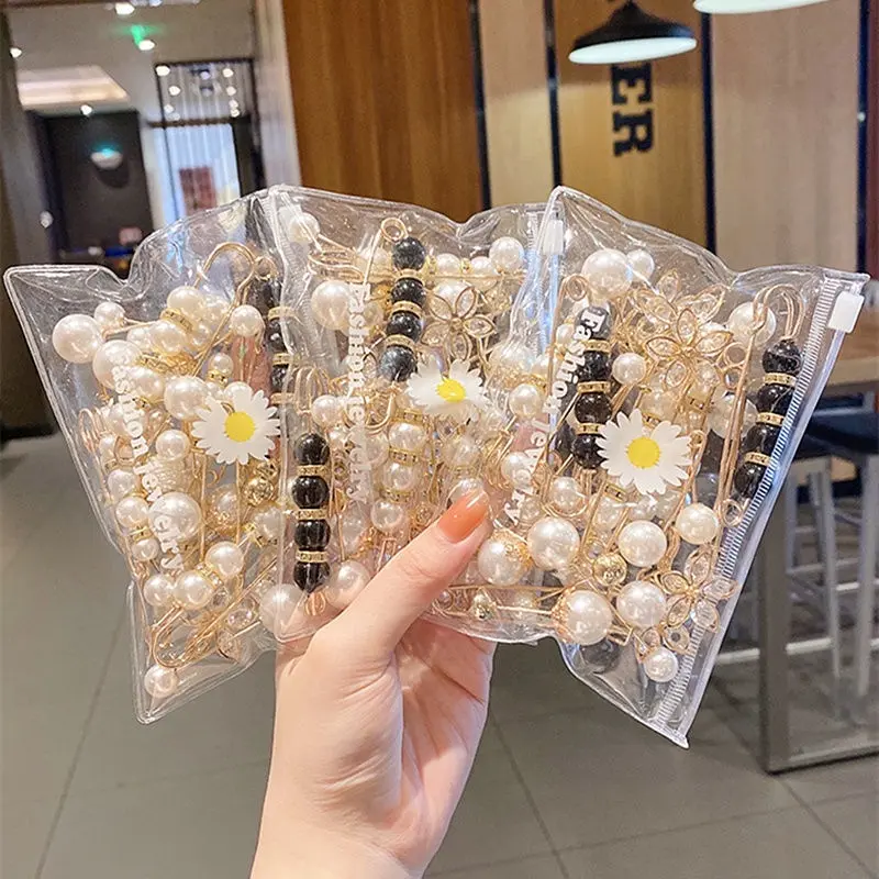 2-10pcs Set Korean Fashion Anti-glare Buckle Brooch Fixed Clothes Dress Trouser Waist Change Small Waist Buckle Multi-piece Brooch Pin