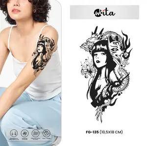 Tato Semi Permanen Wanita Medusa Tatto Temporer Fruit Ink Dayak