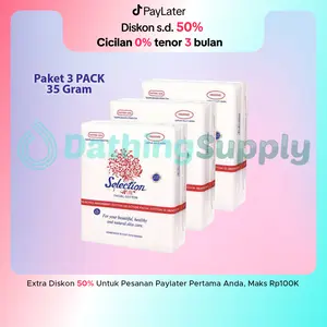[ Paket 3 PACK ] Selection Facial Cotton Kapas Kecantikan Halus Lembut Isi 35 Gram ( Ukuran KECIL) / Pembersih Wajah