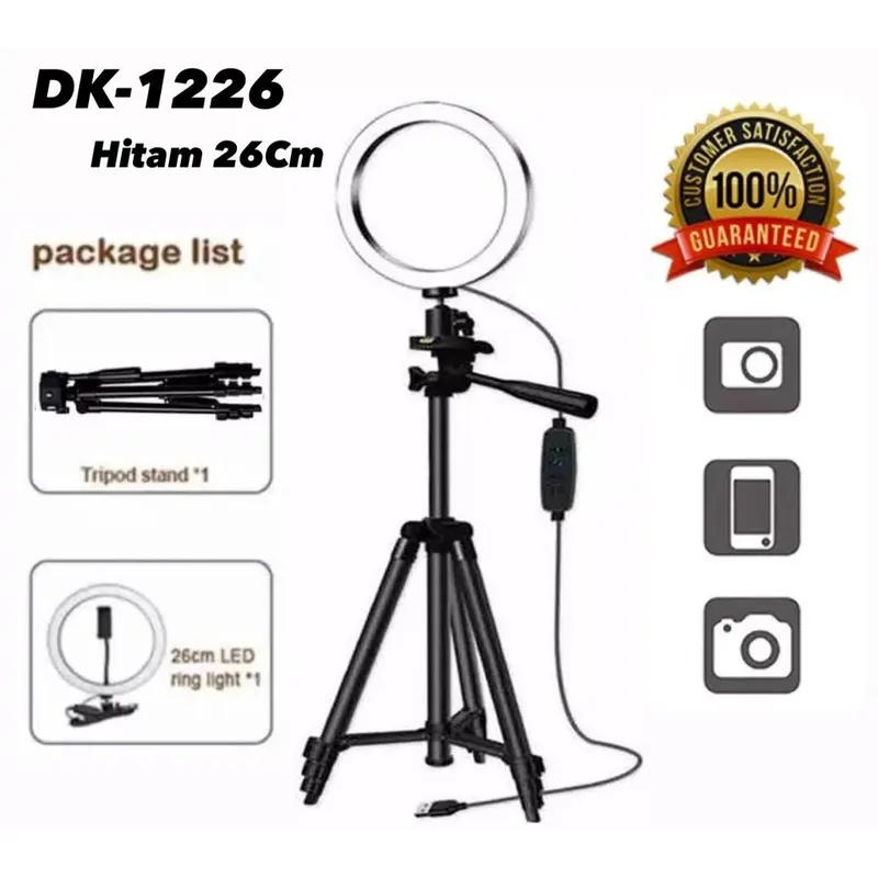 TRIPOD DK-1126 / DK-1226 Make Up Vlog + Ring 26cm free Sarung Tripod 4