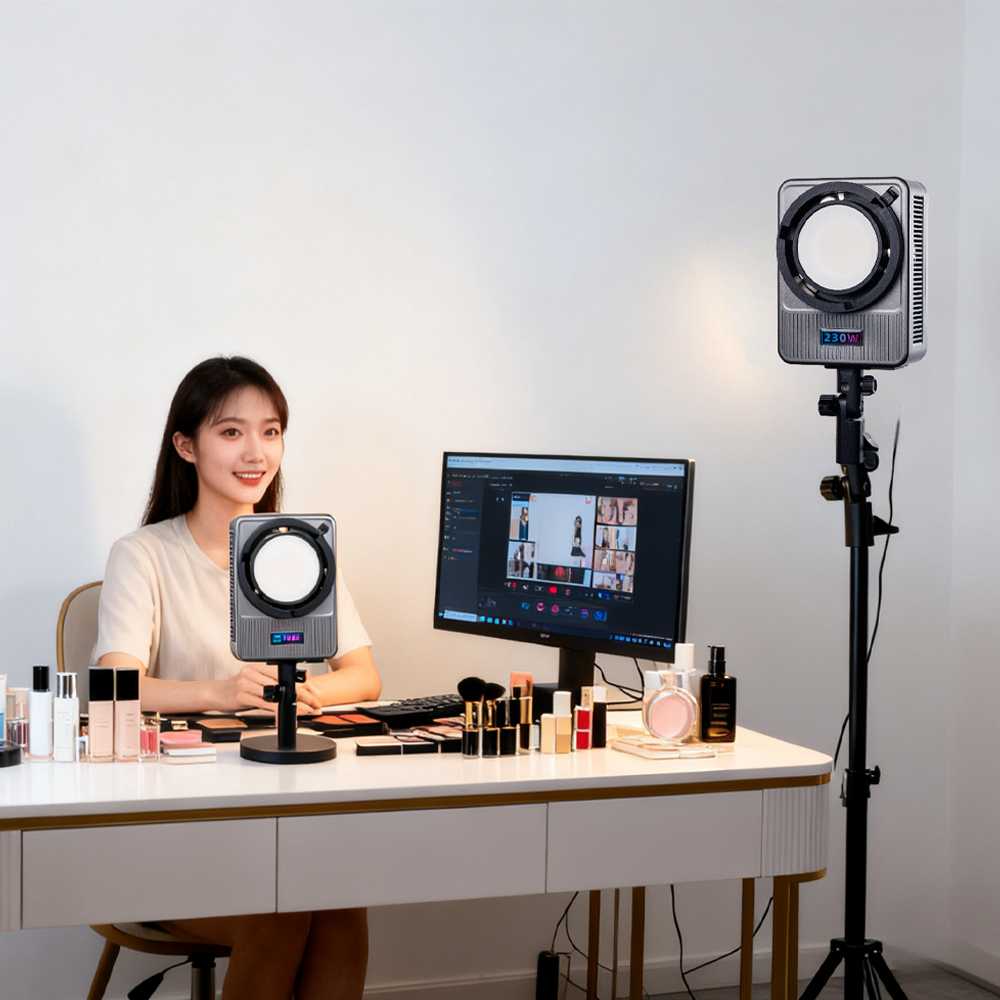LIYADI Lampu Studio Fotografi COB LED RGBW 24 Mode TFT Display 230W - G230