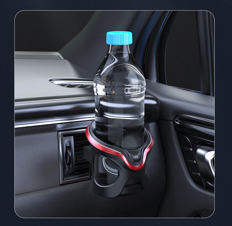 Product Introduction of Pemegang Cawan Kereta, dengan Cahaya Ambien (LED), Pemegang Cawan Saluran Udara, Stabil, Mudah Dipasang, Model Baharu, dengan Lampu LED 13