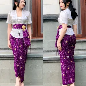 kamen lembaran katun print motif endek tretes warna lasem cantik set selendang