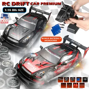 RC Drift Car 4WD Proportional Lampu LED 3200 MAH GTR Drift 2.4Ghz 1:16 Racing/ Mainan Mobil Remote Control Drift Racing Sport/ RC Drift Full Propo 4 WD Racing Car