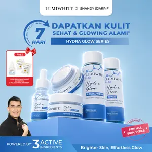 【DISKON GEDE】Shandy Sjariff x LUMIWHITE - Paket GLOWING SERIES HYDRA Lengkap (FREE 1 PCS SERUM WHITENING EXPERT+2 PCS SUNSCREEN SACHET)