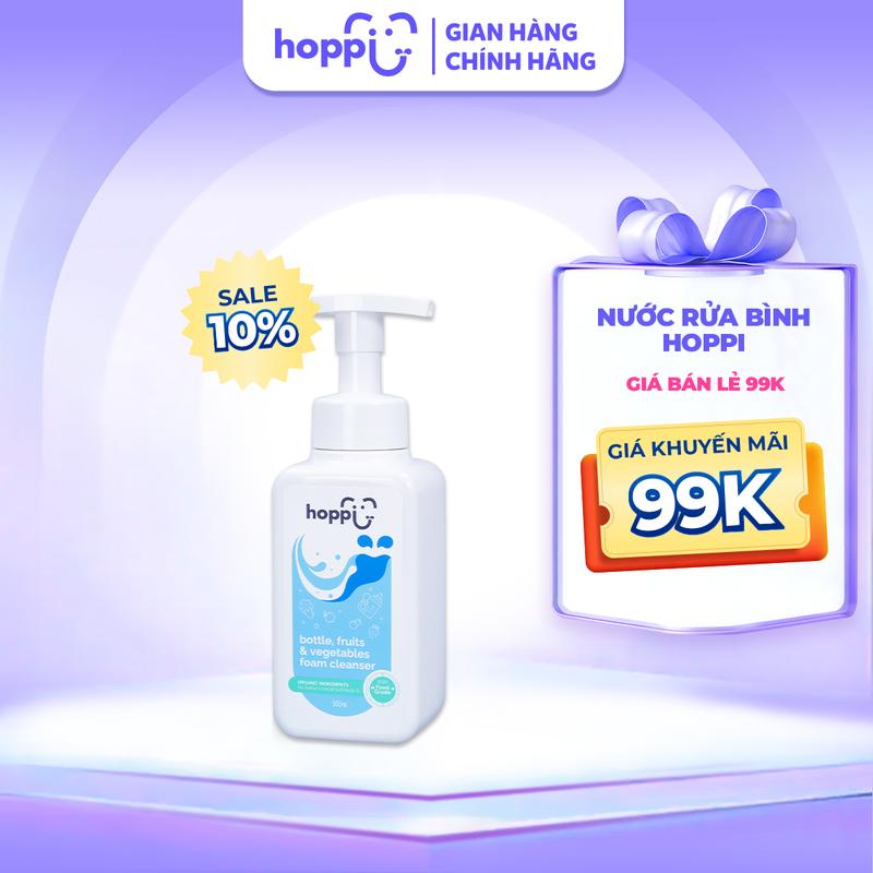 Nước rửa bình và rau củ Hoppi 500ml Dạng tạo bọt