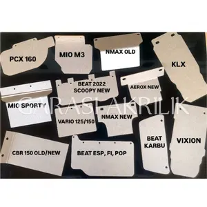 TERLENGKAP!!! Mudflap Penahan Lumpur All Motor Beat Karbu, Beat ESP, Beat FI, Beat Pop, Beat Deluxe, Nmax Aerox old Lexi Vixion Aerox new Cbr150 old/new Mio sporty Mio M3 Vario Genio KLX PCX 160 bahan akrilik - FREE packing dan baut/skrup