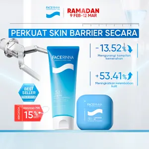 FACERINNA B5 Panthenol Hydrating 2pcs/3pcs Skincare Paket - Gentle Facial Wash & Ceramide Moisturizer - Untuk Kulit Sensitif Menjaga Skin Barrier Low pH Gentle Facial Wash Soothing Calming Menenangkan kulit kering Brightening Exfoliating Sabun