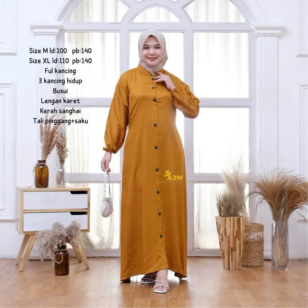 Gamis Twill Ori Pekalongan Gamis Twill Premium Ori Tebal Gamis Twill Ori Terbaru Model Full Kancing Lengan Karet