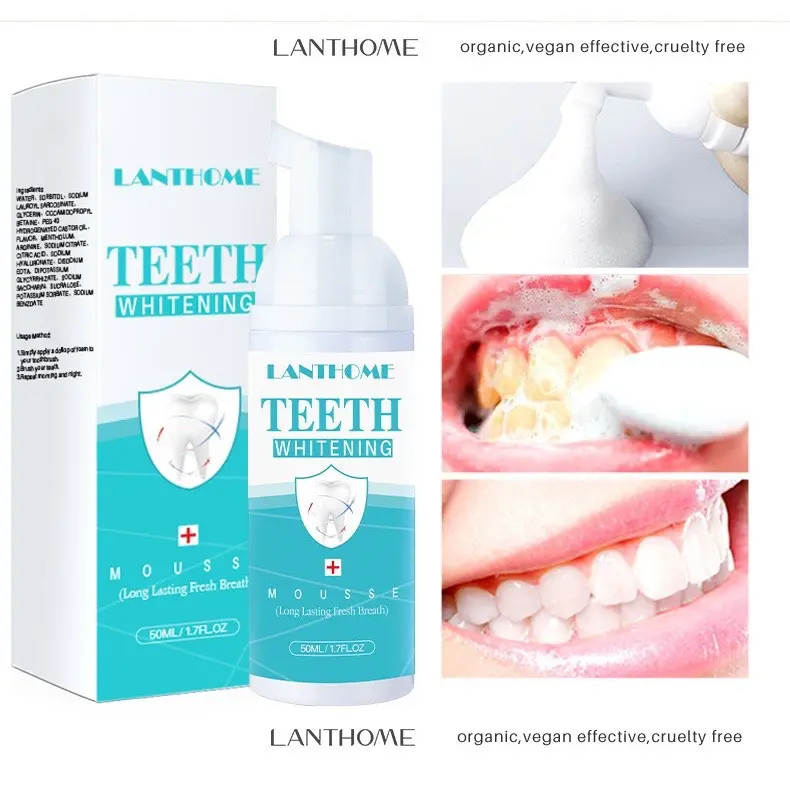 TEETH WHITENING MOUSSE LANTHOME Mousse Pembersih Gigi Penghilang karang gigi Odol pemutih gigi dan karang gigi