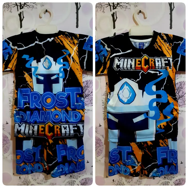 BAJU MINECRAFT ANAK LAKI LALI | SETELAN GAMBAR FROSTDIAMOND VIRAL 0