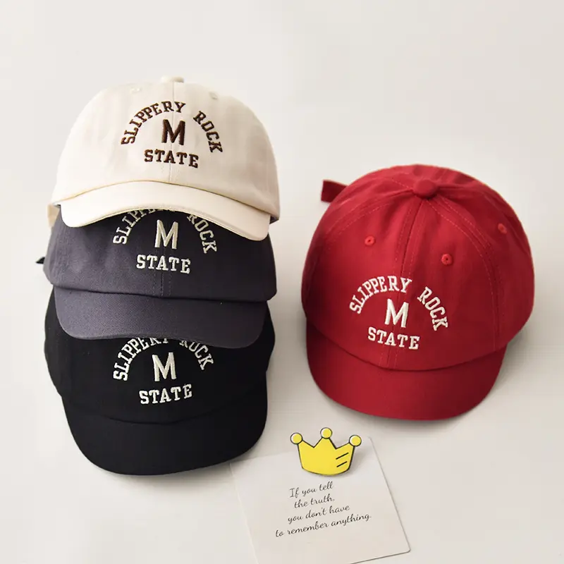 Mũ Bóng Chày Cho Em Bé Thiết Kế Dễ Thương, Thêu Chữ, Chất Liệu Cotton Thoáng Khí, Mũ Lưỡi Trai, Vành Ngắn, Có Thể Điều Chỉnh, Thích Hợp Cho Bé Trai Và Bé Gái Trẻ Sơ Sinh, Mũ Chống Nắng Cho Trẻ Mới Biết Đi 0