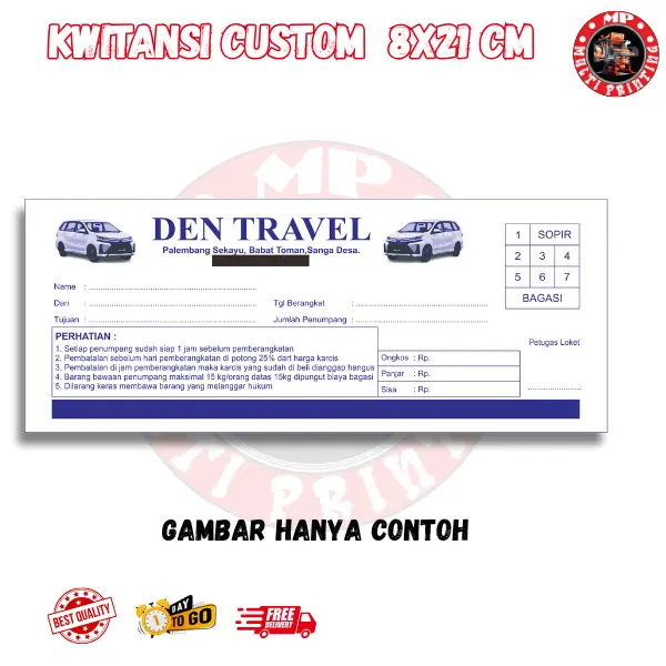kwitansi custom gratis dsain ukuran 8x21 cm full color kwitansi multi printing Nota 1