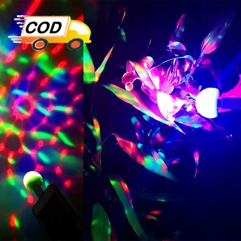 Lampu Disko Sensor Suara Mini LED RGB USB 4W Proyektor Unik Warna Warni Disco Pesta Club Party Kelap Kelip 3