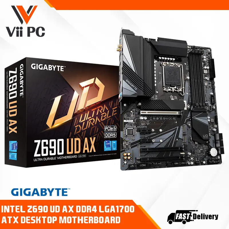 Gigabyte Z690 UD AX LGA1700 ATX Desktop Motherboard With DDR5,Pcle 5, USB 3.2 Gen 2x2 support,Intel Wi-Fi 6 AX201