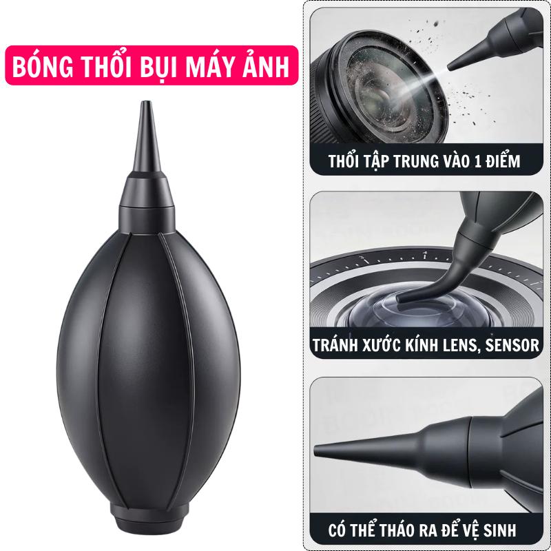 Bóng thổi bụi vệ sinh máy ảnh, 100% Silicone giúp tránh xước kính lens, sensor, sức thổi mạnh mẽ