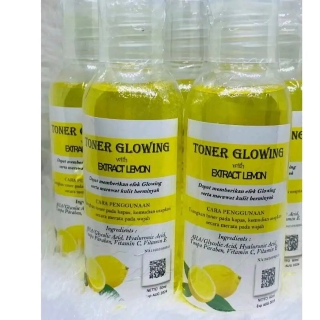 [5pcs] Toner Pelicin Ekstrak Lemon untuk Mencerahkan dan Mengencangkan Kulit Wajah - 5 Pcs - Extract