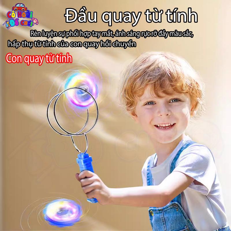  Đồ chơi đường đua từ tính yo yo nhiều màu sắc yo yo từ tính vòng tròn ma thuật phát sáng nhiều màu sắc con quay hồi chuyển từ tính nhấp nháy cho bé 