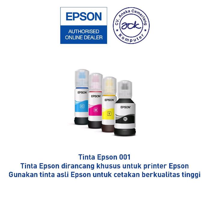 Gambar Tinta Epson 001 Original Ori Resmi Black Color Warna Hitam - Hitam dari Epson Authorized Store SBY Kota Surabaya Tokopedia