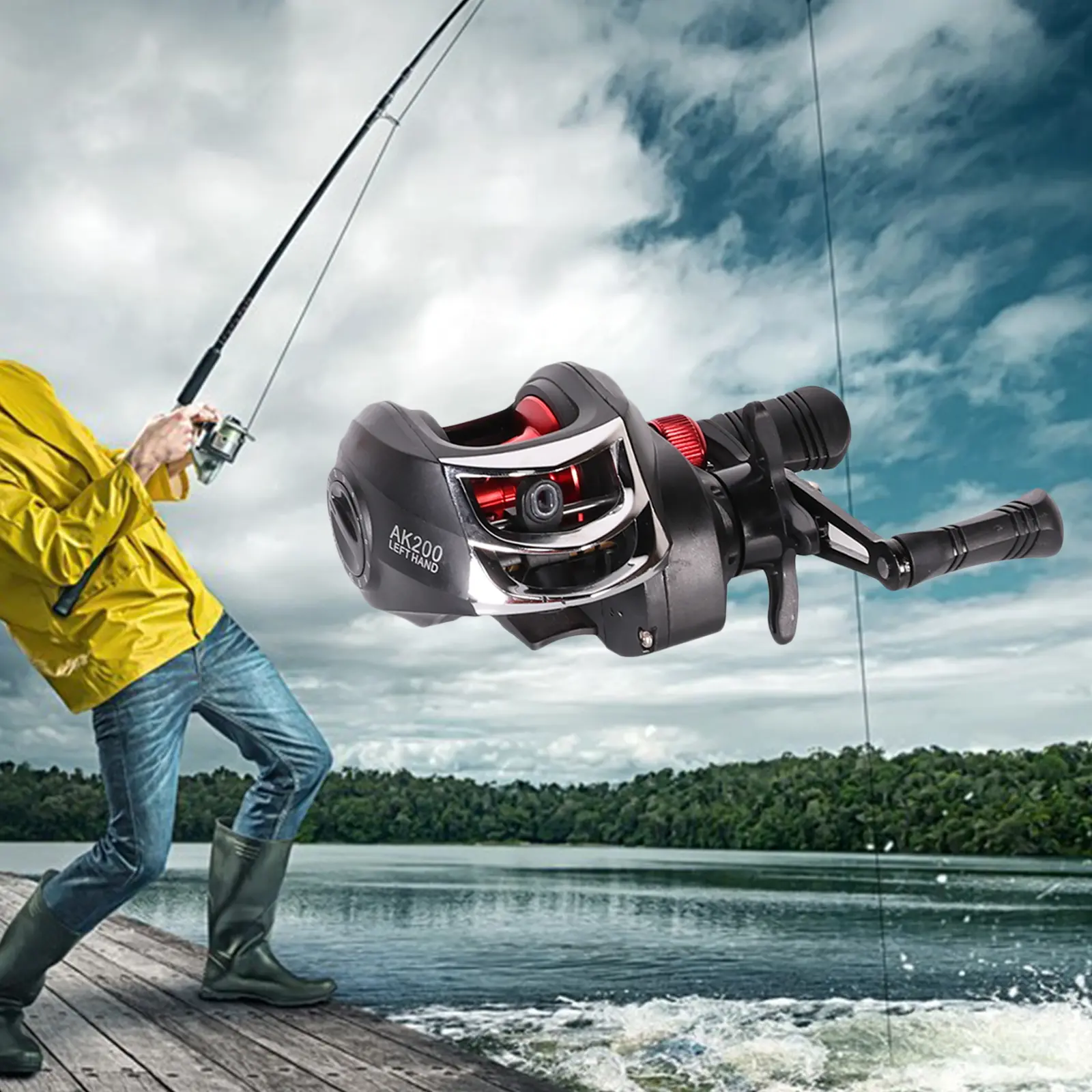 Kekili Baitcasting, Kekili Baitcaster, Galas Memancing 18 + 1, 7.2: 1 Super Licin