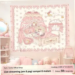 Eyre （Penjualan panas ❦）Permadani kamar tidur Lolita dengan gaya feminin kartun lucu warna pink kain dekorasi kamar anak perempuan Lolita Bedroom Rugs with Feminine Style, Cute Cartoon Pink Girls Room Decor Fabrics | best seller