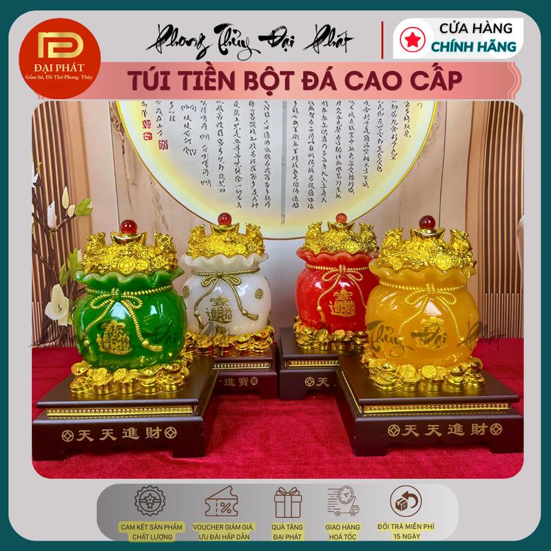 Túi tiền kim bảo vật phẩm phong thuỷ trang trí ban thờ thần tài, ban thờ gia tiên hoặc phòng khách