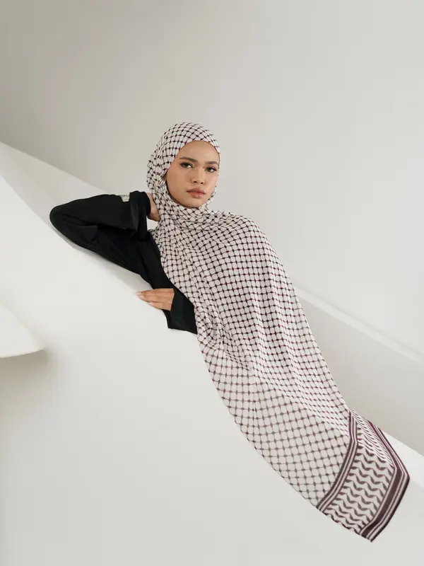 Keffiyeh Scarf / Pashimna Printed Modals / Breathable / Lightweight / Pashmina Leu Official Jilbab Soft Muslim 2
