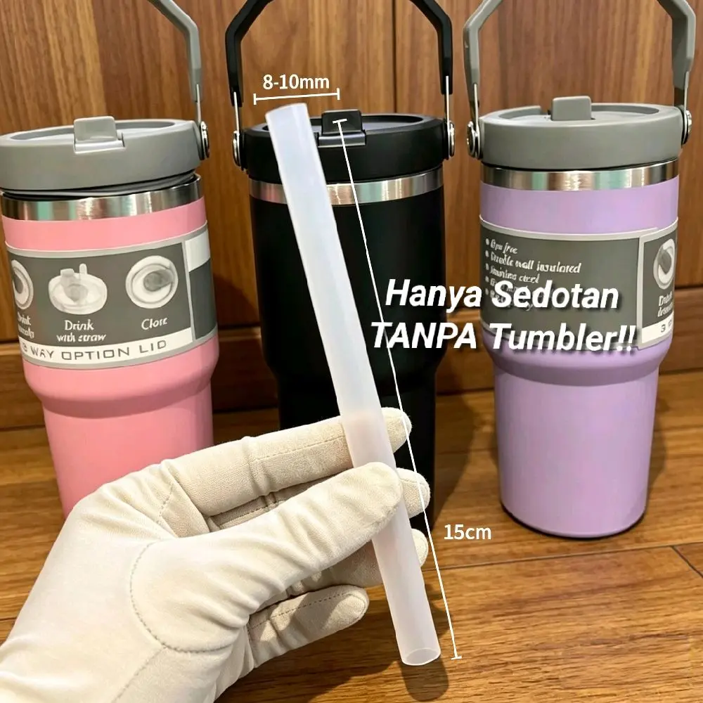Sedotan Selang Silikon Food Grade Panjang 15cm untuk Tumbler 600 ml - 10mm Drinkware