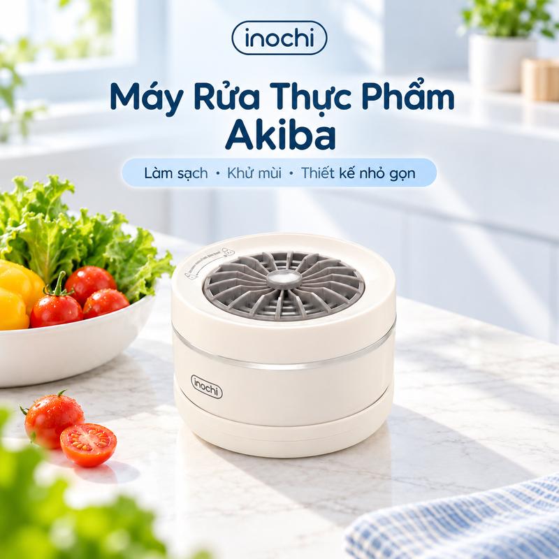 Inochi Máy Rửa Thực Phẩm Akiba - Công Nghệ Điện Phân Hydroxyl, Làm Sạch Khử Mùi Nhanh