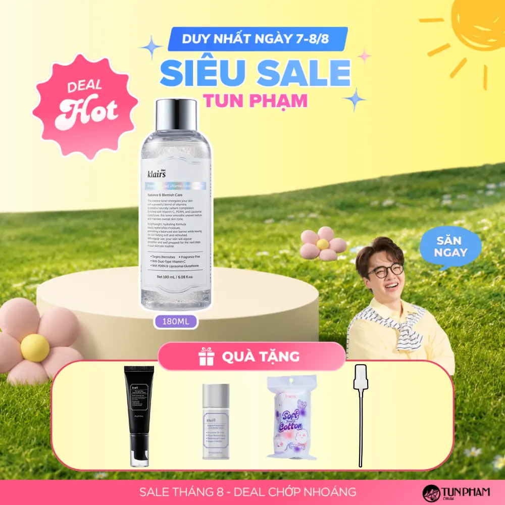 Dear, Klairs Nước hoa hồng Freshly Juiced Vitamin Essence Toner 180ml