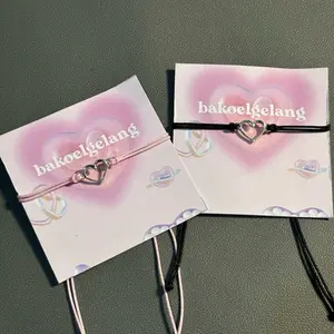 Gelang Serut Manik Love Tali Tipis Simpel Minimalis Warna Hitam Pink Model Simpel | Gelang Couple Unisex Adjustable, Aksesoris Handmade Kekinian, Gelang Rajut Giok Love Fashion Elegan, Gelang Tali Korea Anti Air, Kado Spesial Sahabat Pasangans