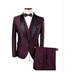 setelan jas pria Tuxsedo warna burgundy / setelan jas wedding pria/ jas blazer formal Pengantin