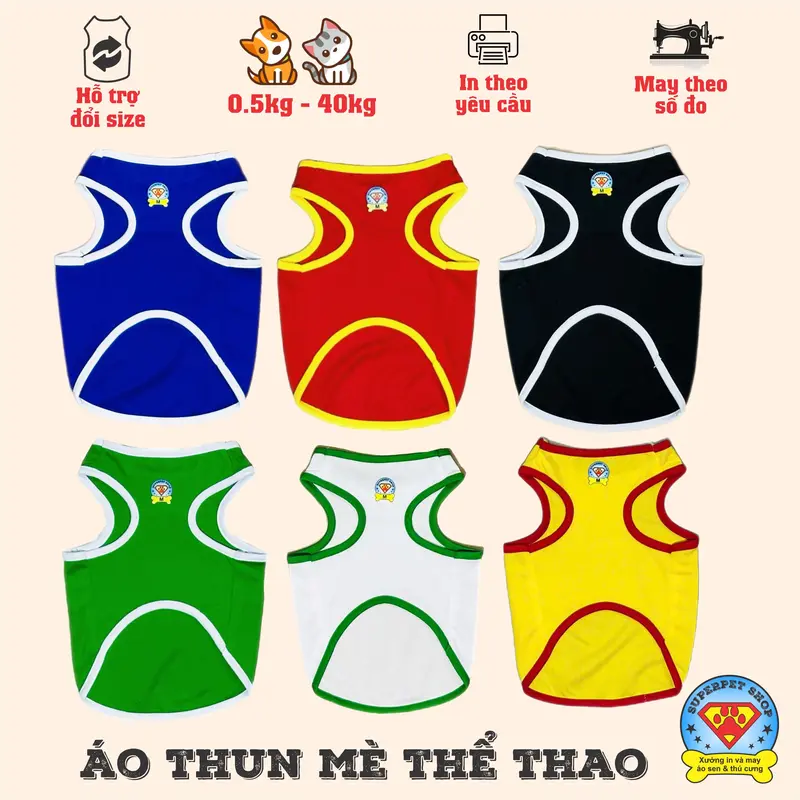 ÁO THÚ CƯNG LO GO B I A KHÔNG TAY ĐỦ MÀU 2
