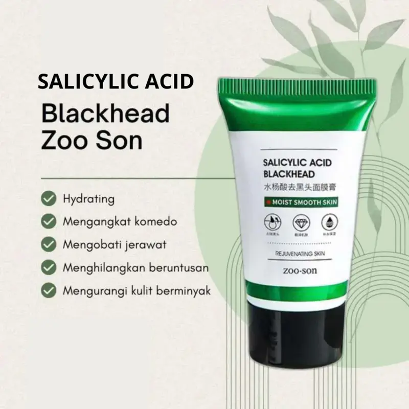 ( 3Pcs Gratis Kuas ) Zoo Son Salicylic Acid Blackhead Masker Arang Hitam Pengangkat Komedo 1